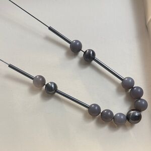 Elegant Gray Beaded Necklace